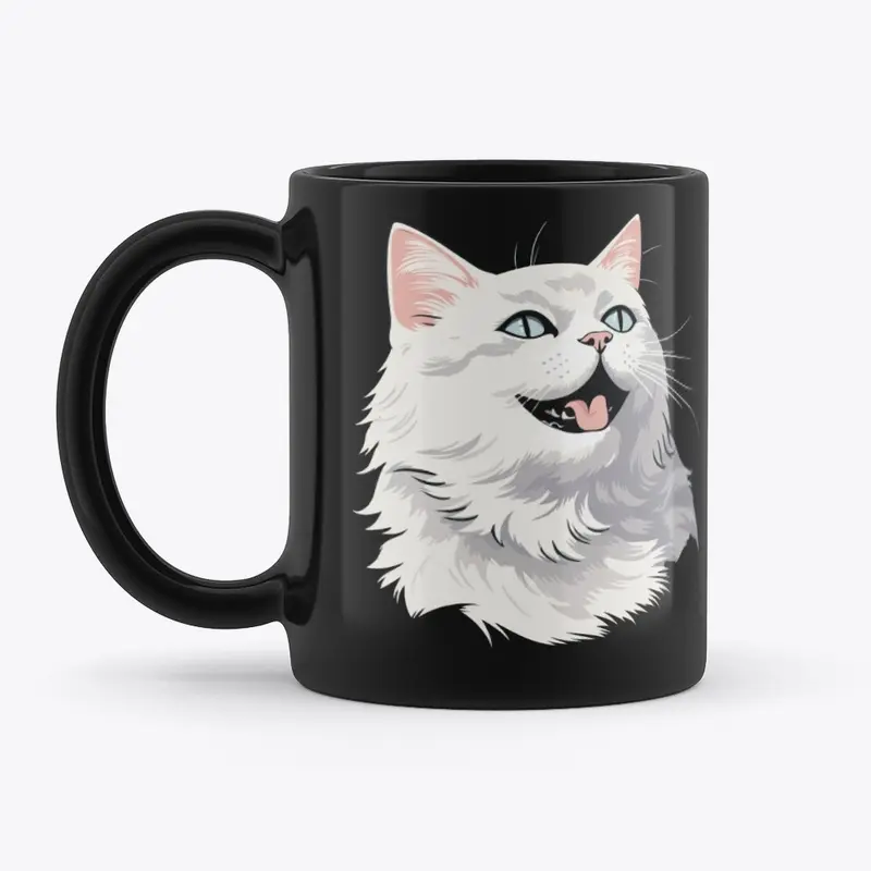 Black Mug Cute Cat