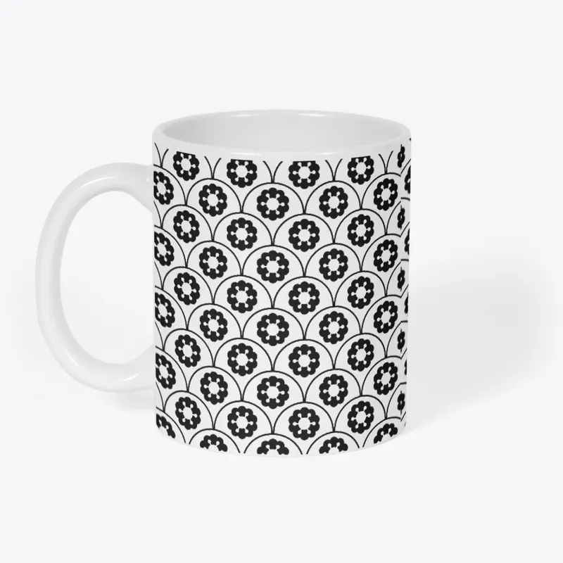 Black and White Flowery Pillow Design