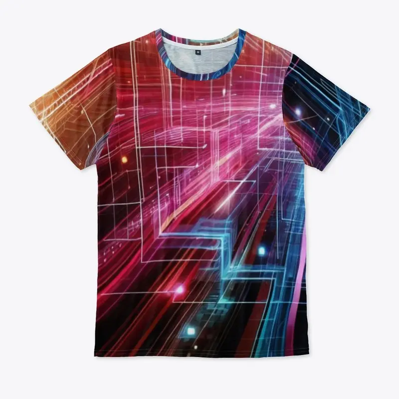 Futuristic allover t-shirt print